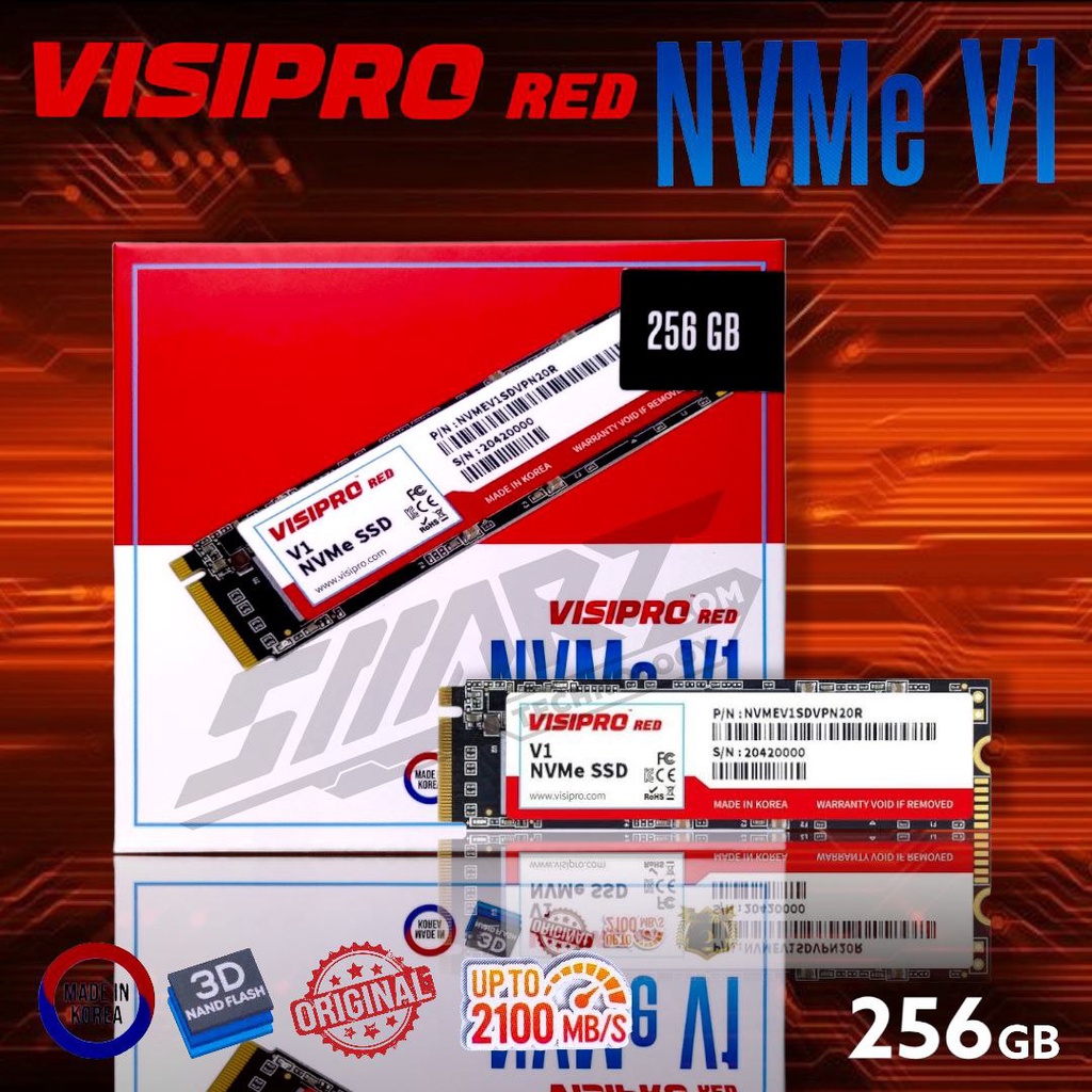 SSD M.2 NVME PCIe Visipro Red 256GB