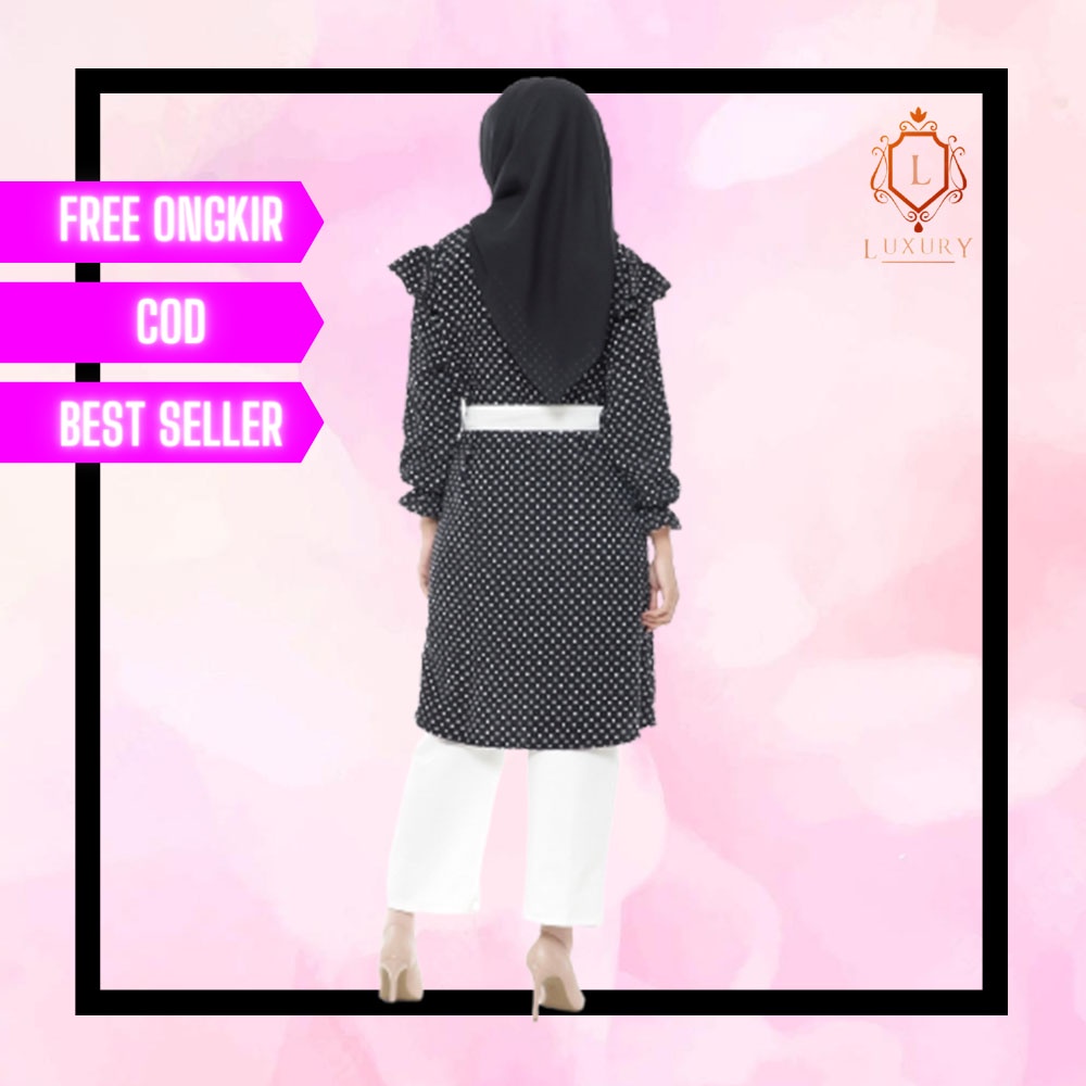Baju Atasan Tunik Blouse Wanita Muslim Lengan Panjang Hijab Blus Dewasa 2022 Model Terbaru Murah Vir