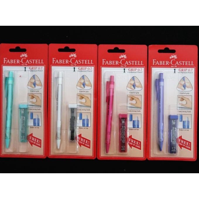 

Ready oke] (SET) Pensil Mekanik / Pensil Cetik Faber Castell Grip 0.7mm + isi
