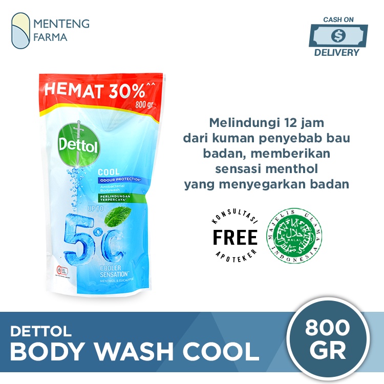 Sabun Mandi Cair Dettol ProFresh Cool 800 Gram - Dengan Kandungan Menthol Segar