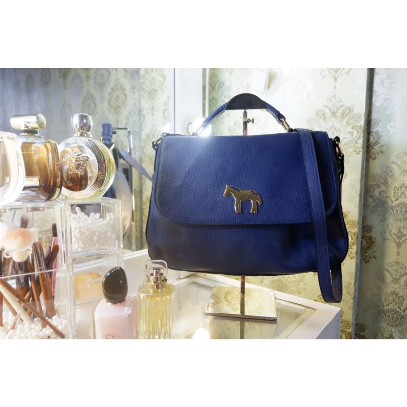 Authentic Lapalette Top Handle Bag Navy