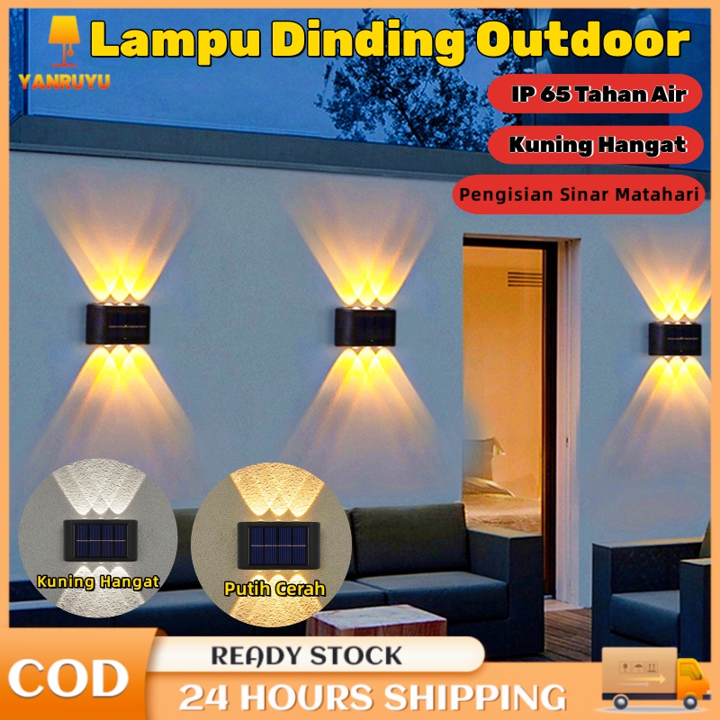 Lampu Dinding Outdoor Lampu Tenaga Surya 6 LAMP Lampu Taman IP65 Waterproof Lampu LED Murah COD Lampu Taman Tenaga Surya