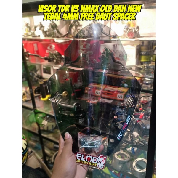 Visor tdr v3 jenong nmax old new smoke 4mm sirip