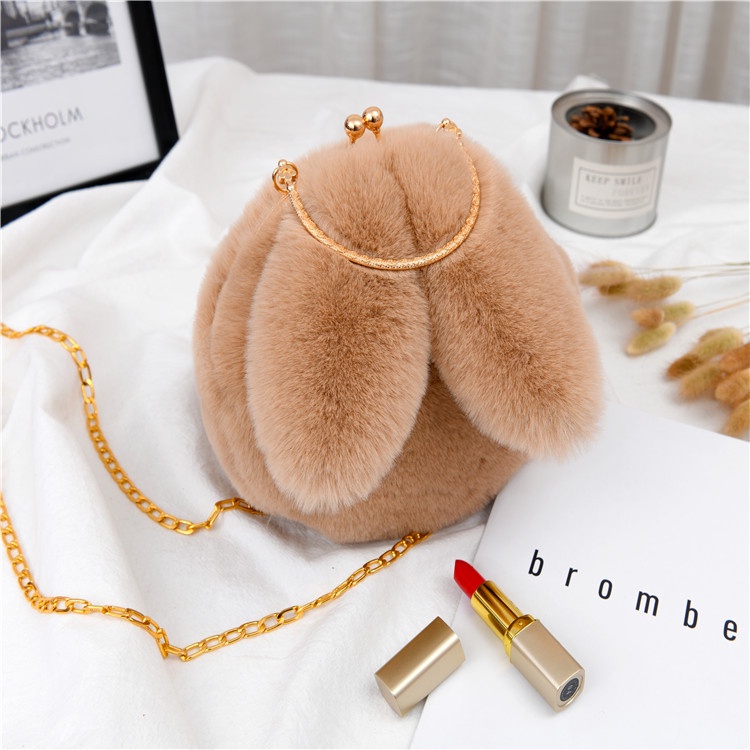 TAS TELINGA KELINCI SELEMPANG BULU WANITA KOREA WANITA LUCU GEMOY RABBIT EAR CUTE BAG Tas Lembut Lucu Korean Style Tas Selempang Wanita Handbag Cute Imut Rabbit Ear