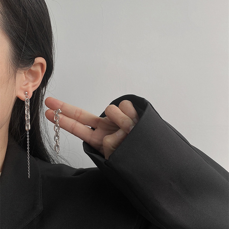 Perhiasan Trendy Anting Tusuk Rumbai Rantai Alloy Korea Untuk Wanita