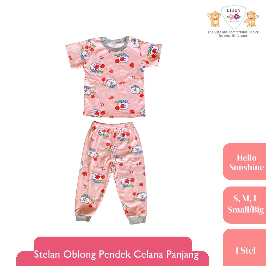 Libby Stelan Oblong Lengan Pendek Celana Panjang - Hello Sunshine Series (isi 3 Pcs) LB-SODJR