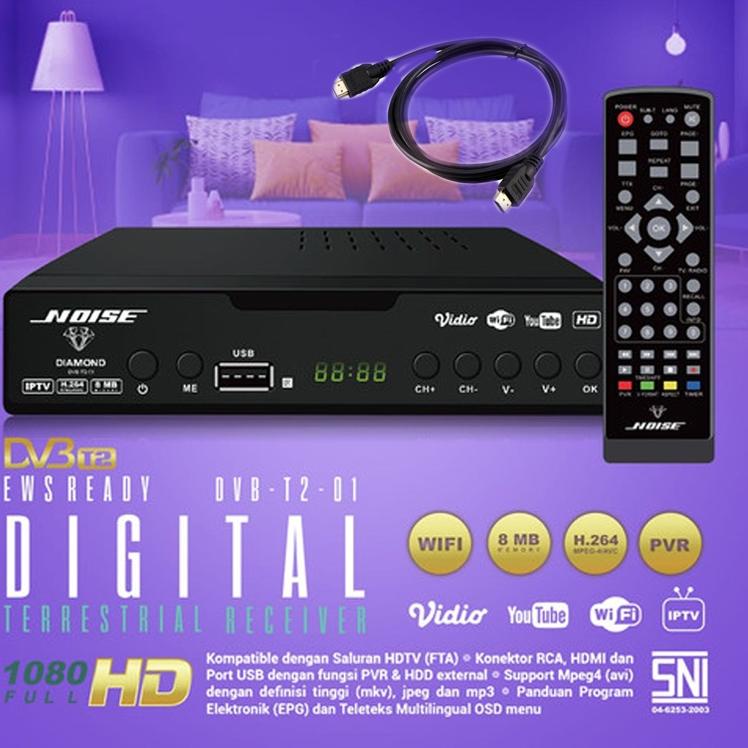 TRXj8J3v--RECEIVER Tv Set Top Box NOISE DVB T2/STB NOISE ORIGINAL - STB+RCA