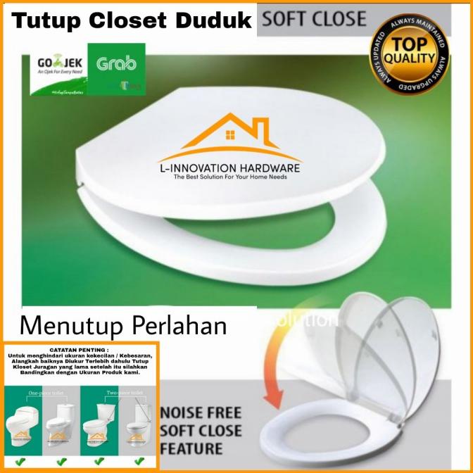 Tutup Closet Duduk Soft Close Toilet Seat Cover Kloset Universal