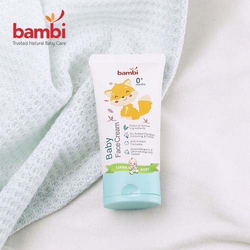 Bambi Baby Face Cream 50ml | Krim Wajah Pelembab Bayi Kulit Normal - Sensitif