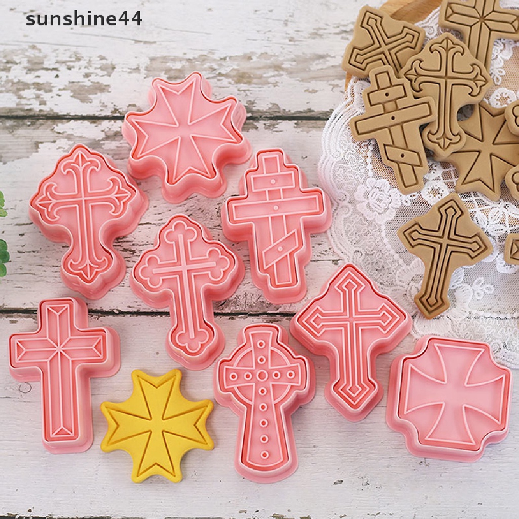 Sunshine 8PCS / Set Cetakan Biskuit / Cookies Bentuk Kartun 3D Bahan Plastik