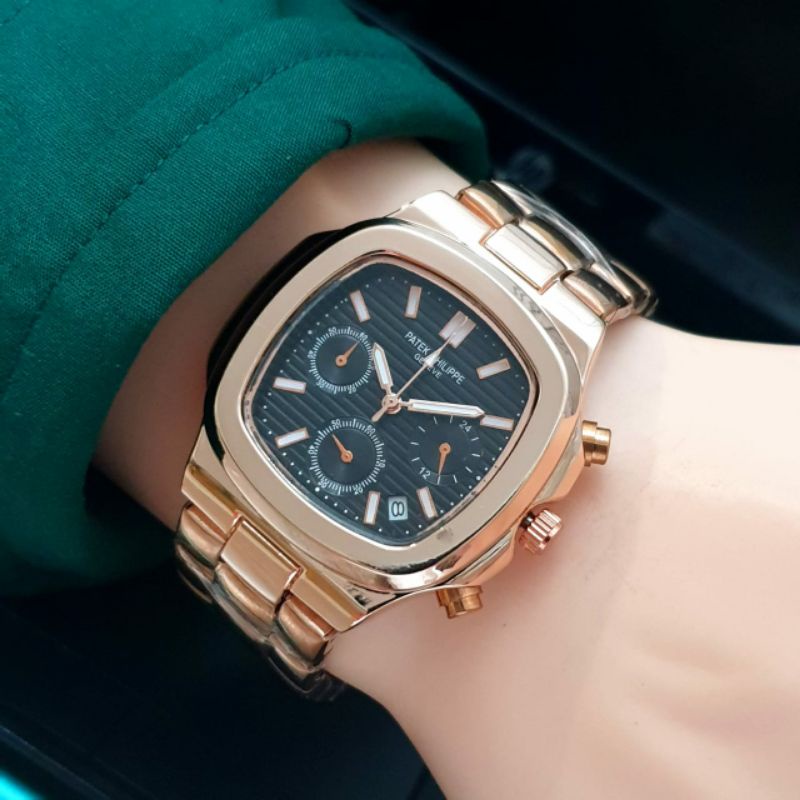 Kesukaan Pria Jam Tangan Patek Philipe Chronograph Tanggal Aktif Jam Tangan Pria Stainliss Steel