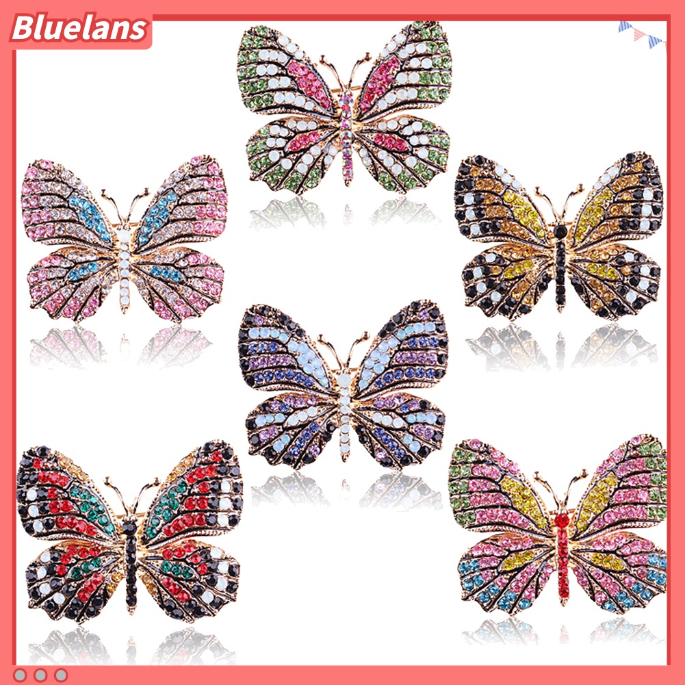 Bros Bentuk Kupu-Kupu Aksen Berlian Imitasi Warna-Warni Untuk Pernikahan