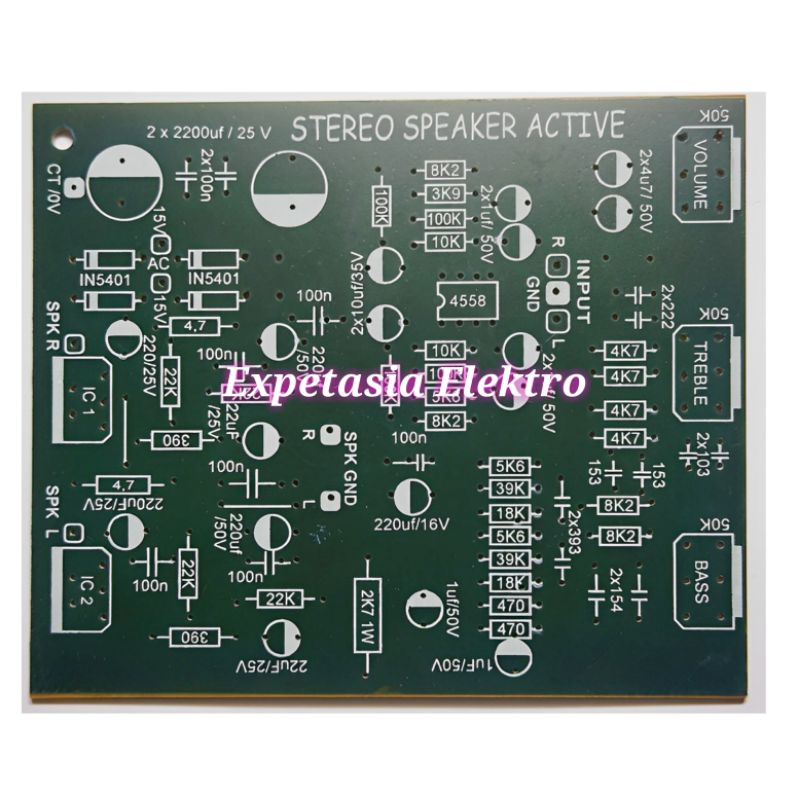 PCB STEREO SPEAKER ACTIVE tda 2050/2030
