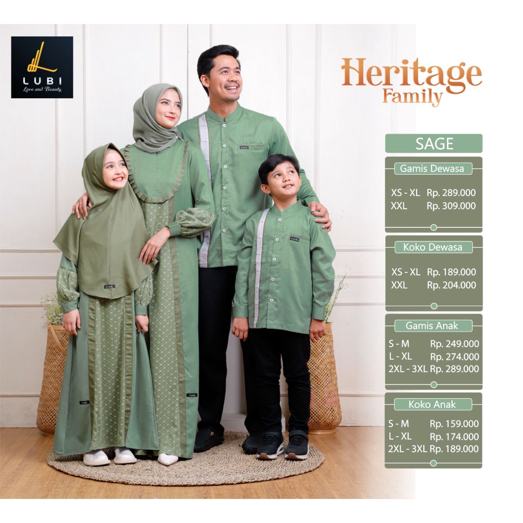 Fashion Sarimbit Heritage Family Gamis Anak Lubi Best Seller 2022