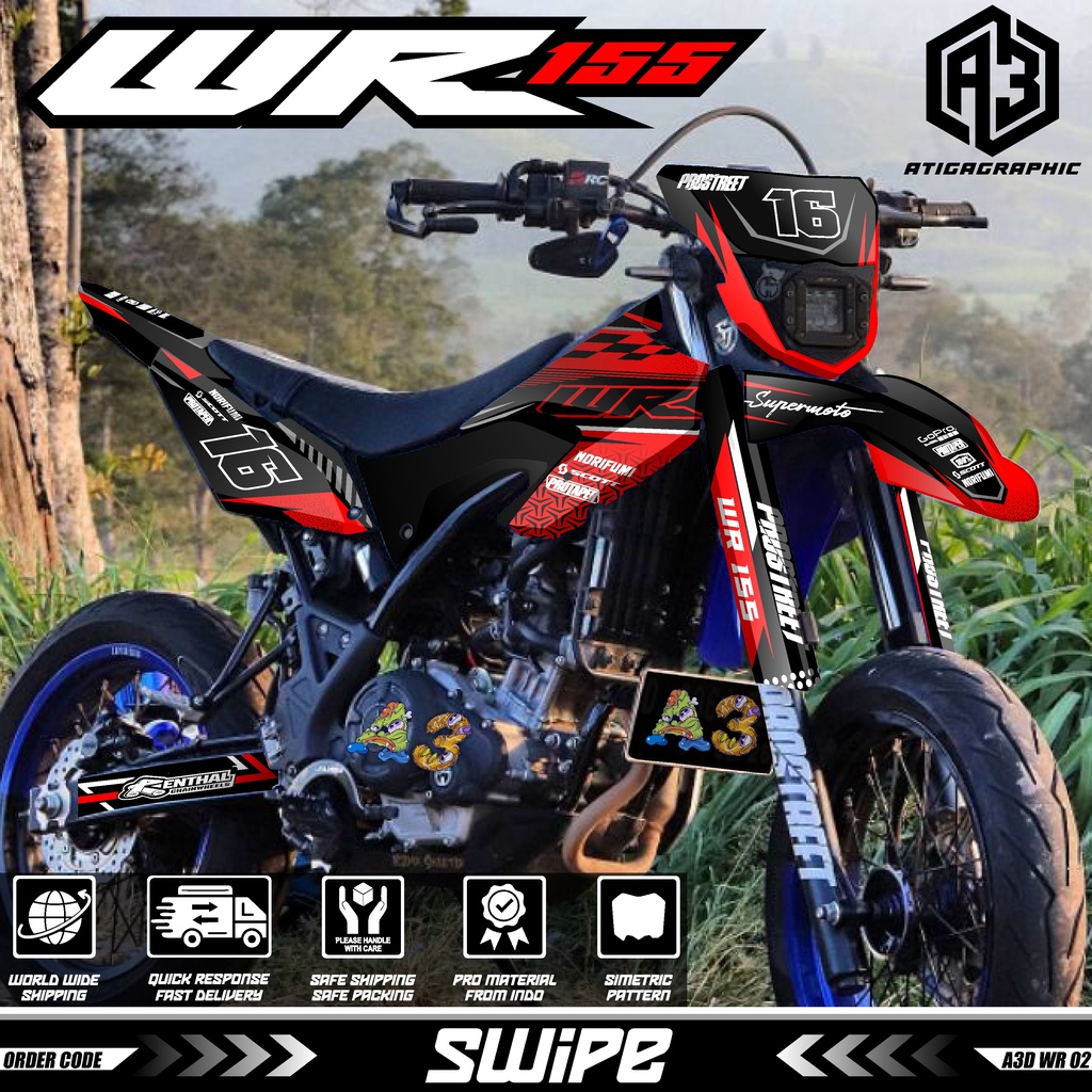 Decal WR 155 Full Body Bebas Custom variasi decal WR155 terbaru keren dekal wr hologram pelangi A3D 