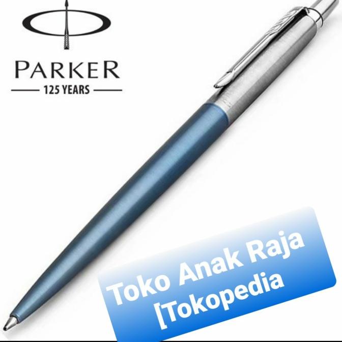 

(COD) Pen Parker Jotter WaterlooBlue Ballpoint - Full Stainless Body TERJAMIN Kode 404