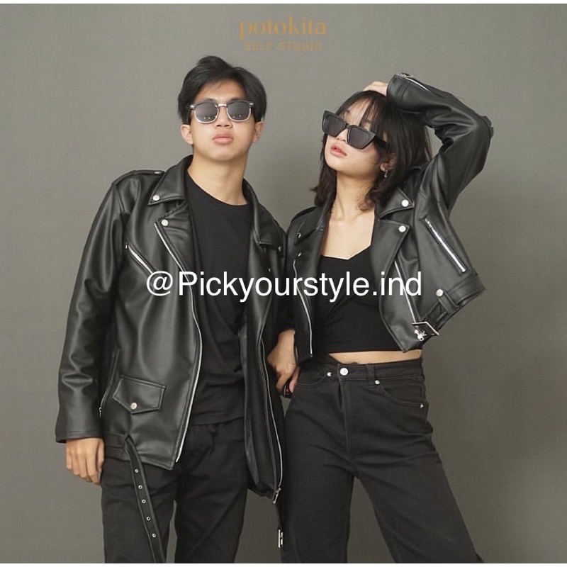 jaket kulit couple leather jacket ramones