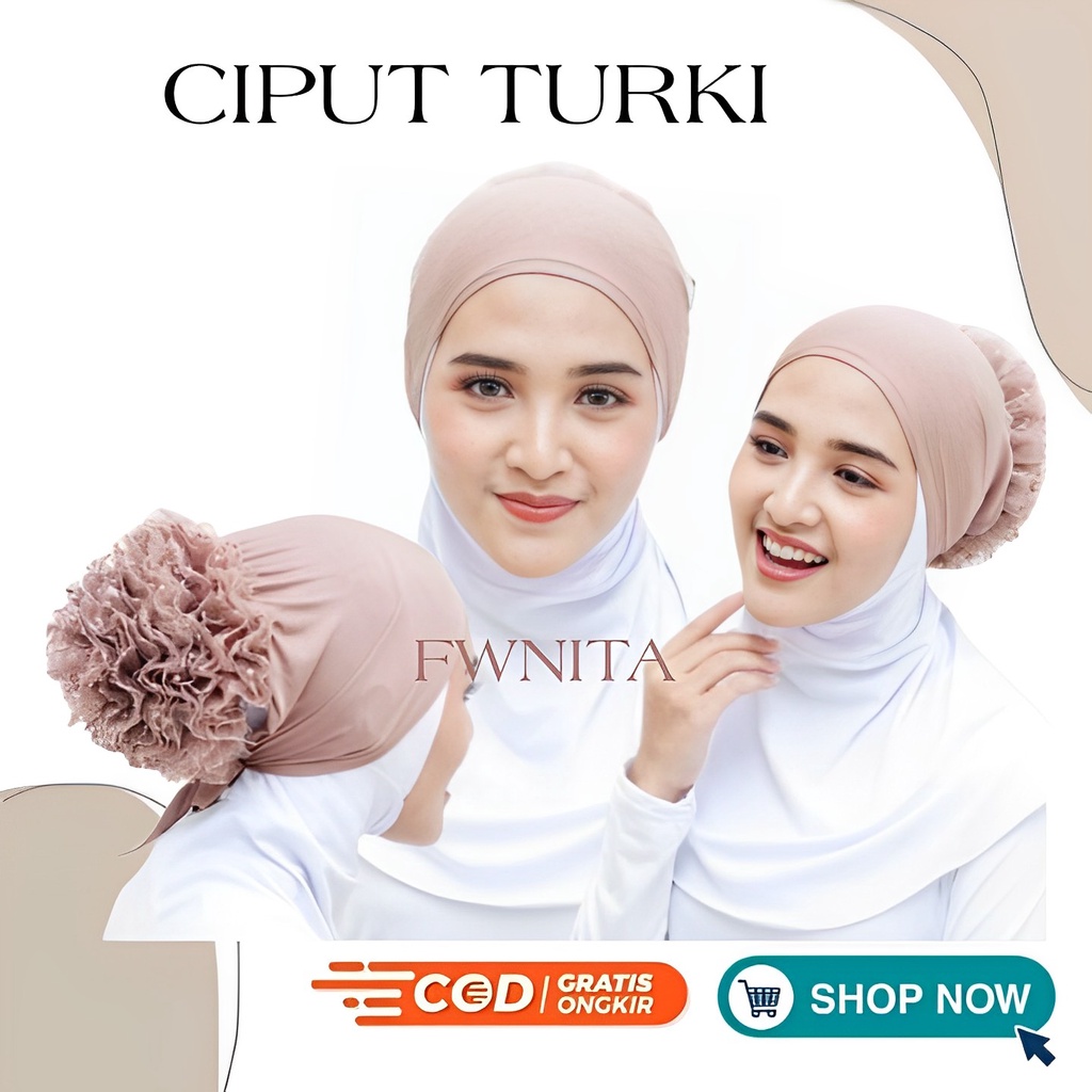 CIPUT TALI CIPUT TURKI CIPUT CEPOL INNER HIJAB CEPOL BRUKAT DALEMAN KERUDUNG WANITA
