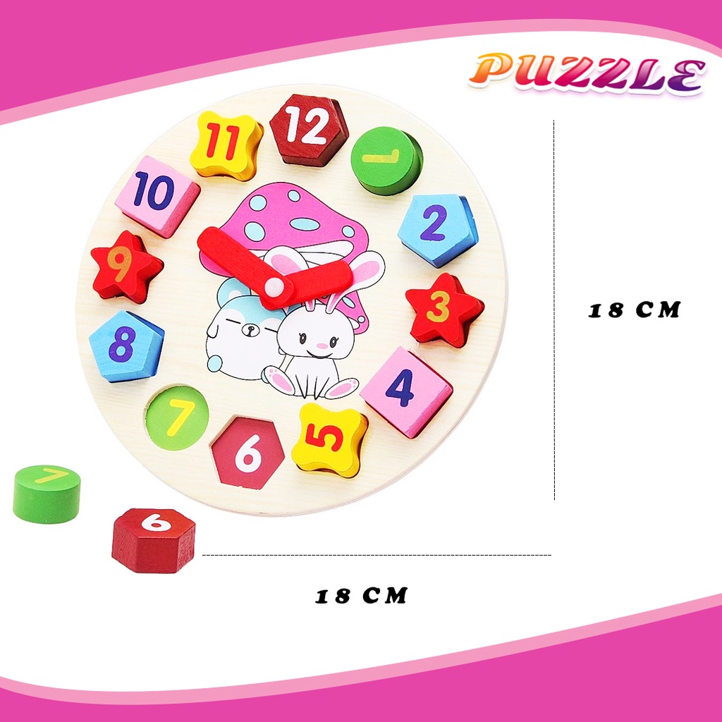 Mainan Edukasi Anak Puzzle/ Mainan Edukatif Anak Puzzle Bentuk Jam