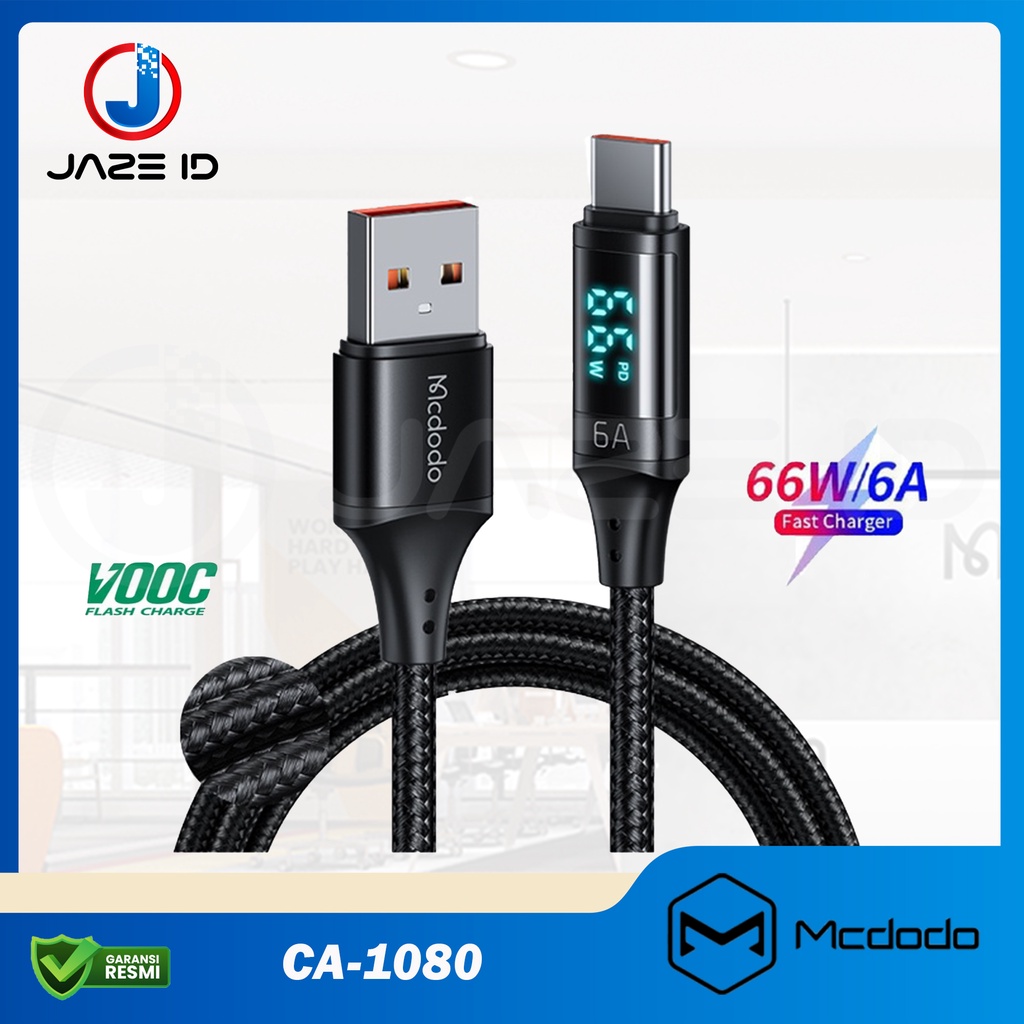 MCDODO CA1080 Kabel Digital Type C Turbo Vooc Super Charge 6A Oppo Realme Samsung Huawei