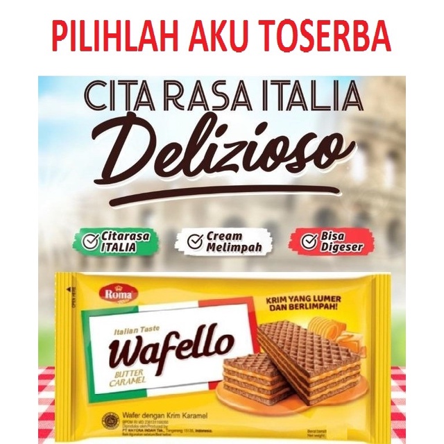 Roma Wafello Butter Caramel 37,5 gr - (1 pack isi 10 bks)