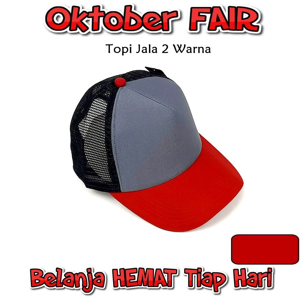 Topi Trucker/Jaring/Jala Dewasa Polos 2 Warna
