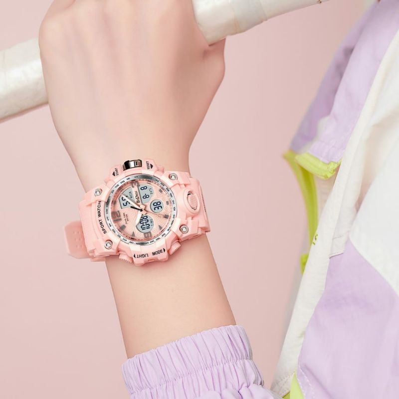 Jam Tangan Wanita Sporty Kasual Bisa COD Multifungsi Silikon