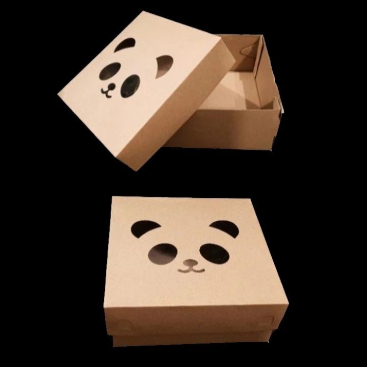 

5 Pcs Kardus Cake Tutup Panda Dus Roti Bolu Brownies Lapis Legit Box Chiffon Packaging Kue Size 25x25x10 cm