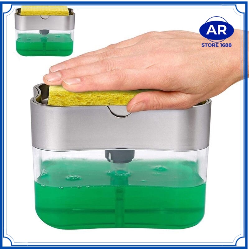 AR-Dispenser Sponge Sabun &amp; Holder Spons Cuci Piring 2in1