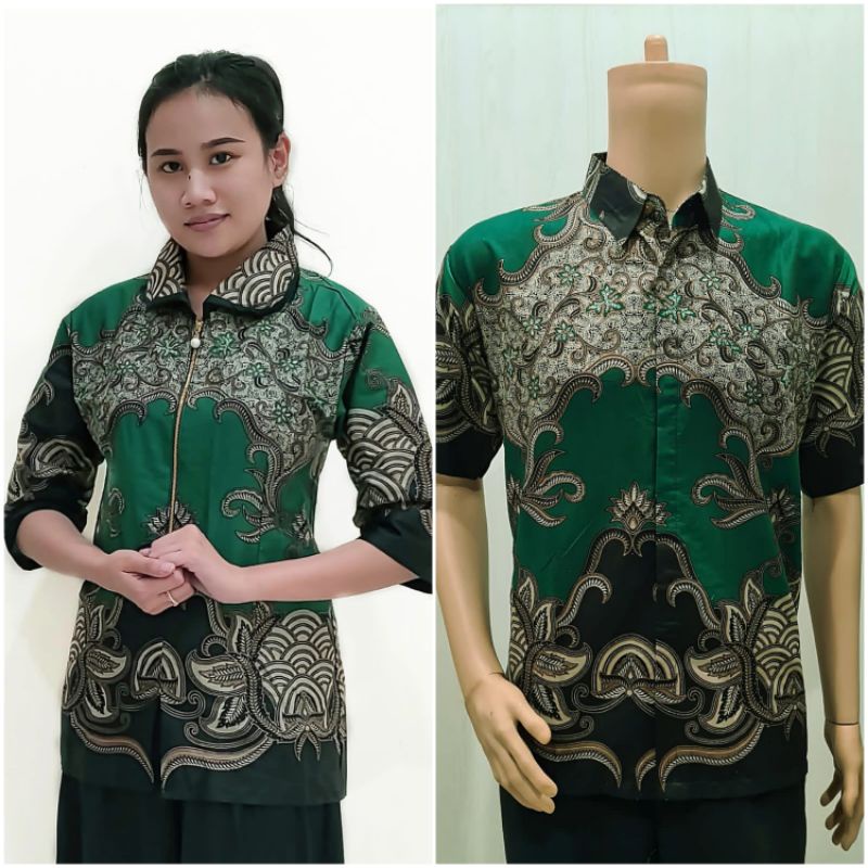 Batik Cauple /Sarimbit Blus (Atasan) Vivo Hijau