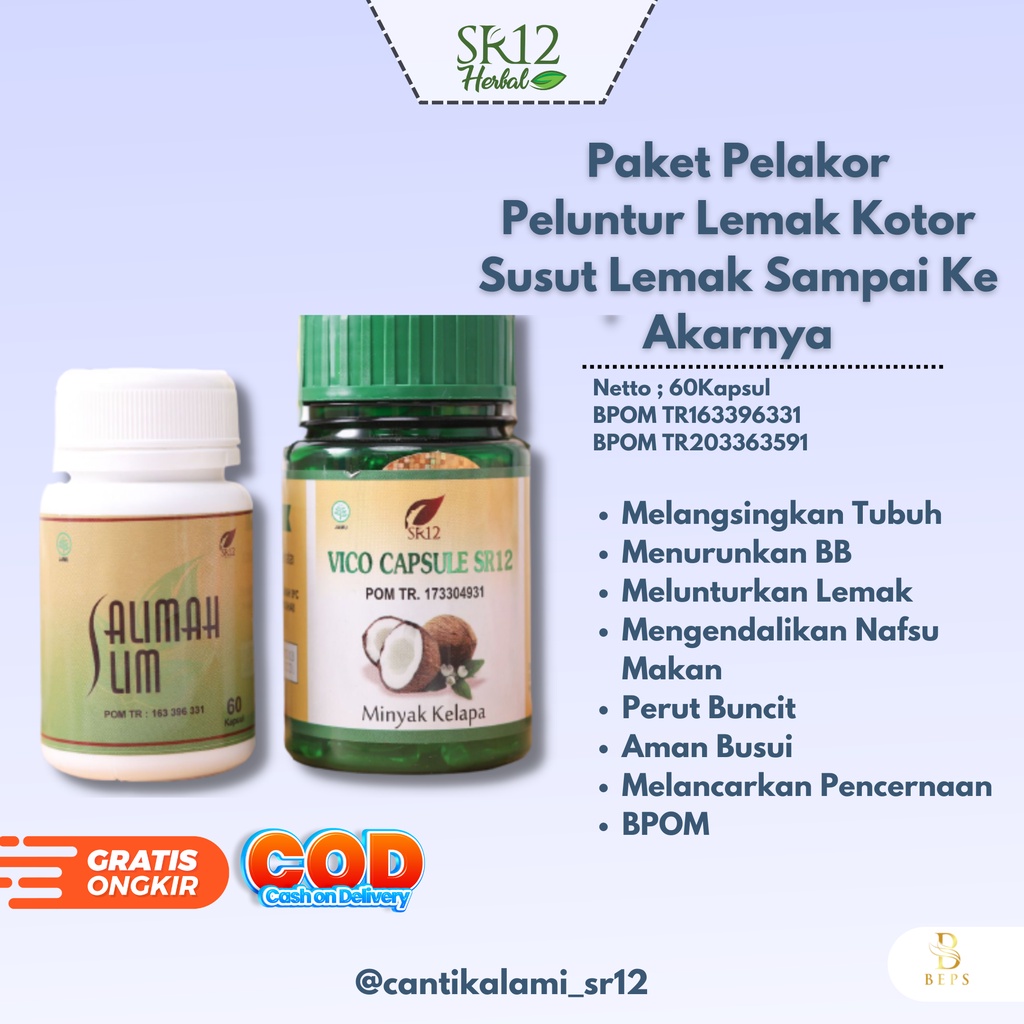 Paket Pelakor SR12 Salimah Slim Peluruh Lemak Kotor Paket Pelangsing Badan Diet Ampuh Cepat Aman Her