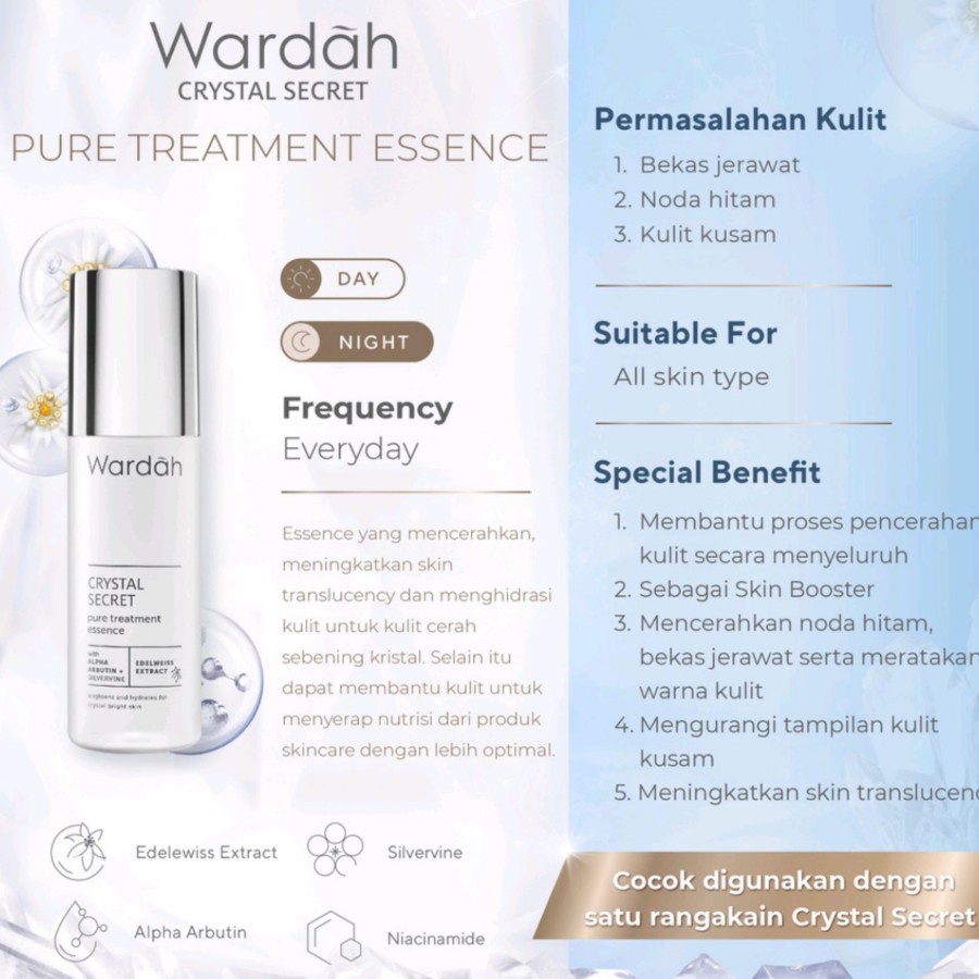 ★ BB ★ WARDAH Crystal Secret Pure Treatment Essence | White Secret Pure Treatment Essence 100ml