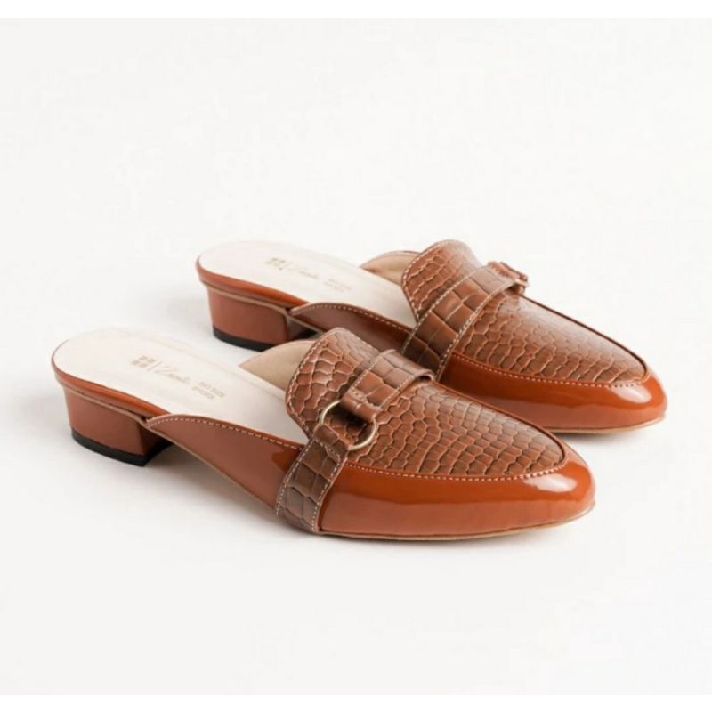 Sepatu Bustong Wanita Croco Big Size 41-45 / SLop Croco Kulit Hitam Jumbo, 44