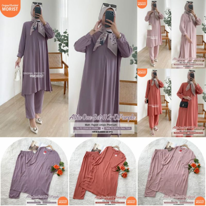 ALTIA #2 ONE SET ORI MORIST || Setelan Tunik Polos Premium Terbaru
