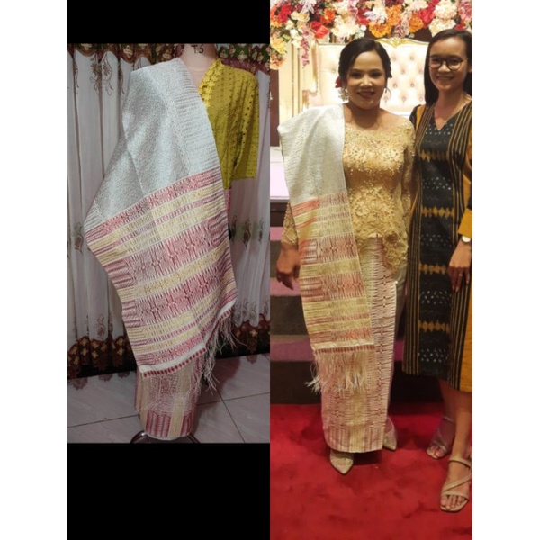 Semi tumtuman purada korea silver tumpal merah semitumtuman full puradakorea songket tenunan batak s
