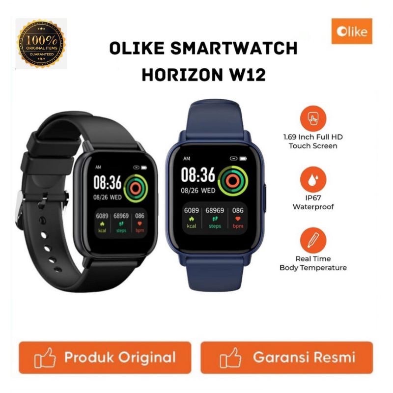 Jual Olike Smartwatch Horizon Hd Full Touch Screen Real Time Temperature Ip Days Stand By