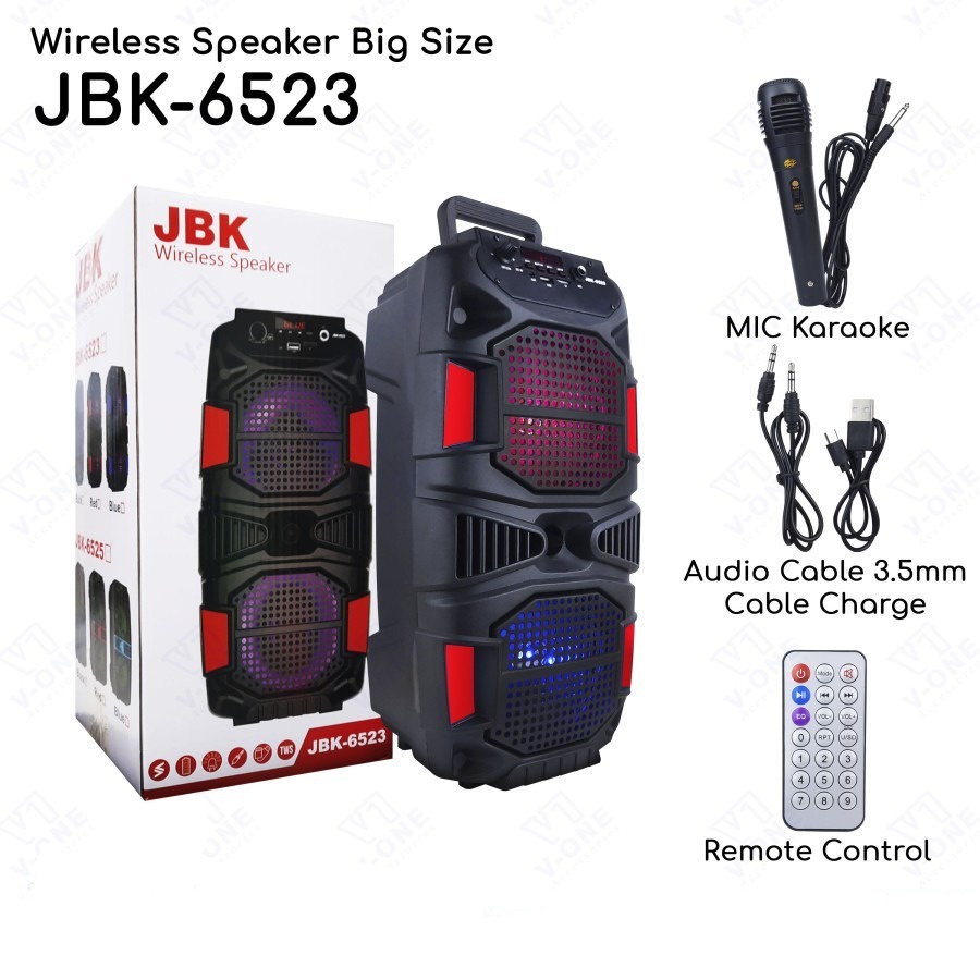 Speaker Bluetooth + Mic Karaoke Portable JBK-6523 Wireless Karaoke SPEAKER KOPER PORTABLE SPEAKER MUSIC BOX BLUETOOTH