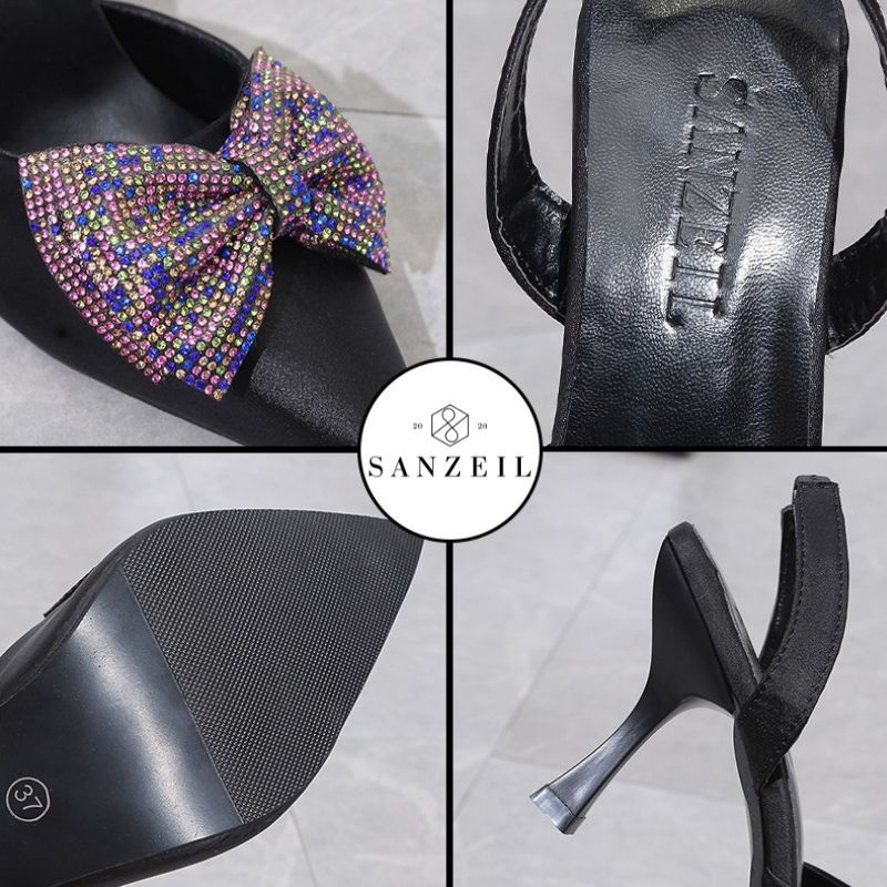 [✅BISA COD]  SANZEIL Ribbon Heels Elegant Kasual Wanita VIRAL 2021 2022 X9091