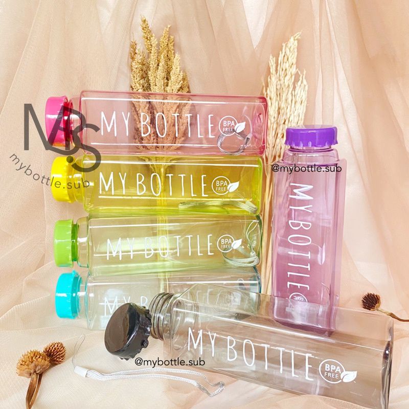 Jual SOUVENIR MY BOTTLE KOTAK TUTUP BULAT BOTOL MINUM PERSEGI PETAK SOUVENIR NIKAH & SOUVENIR