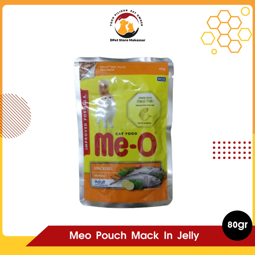 Jual Makanan Kucing Basah Meo Pouch Gr Mack In Jelly Shopee Indonesia