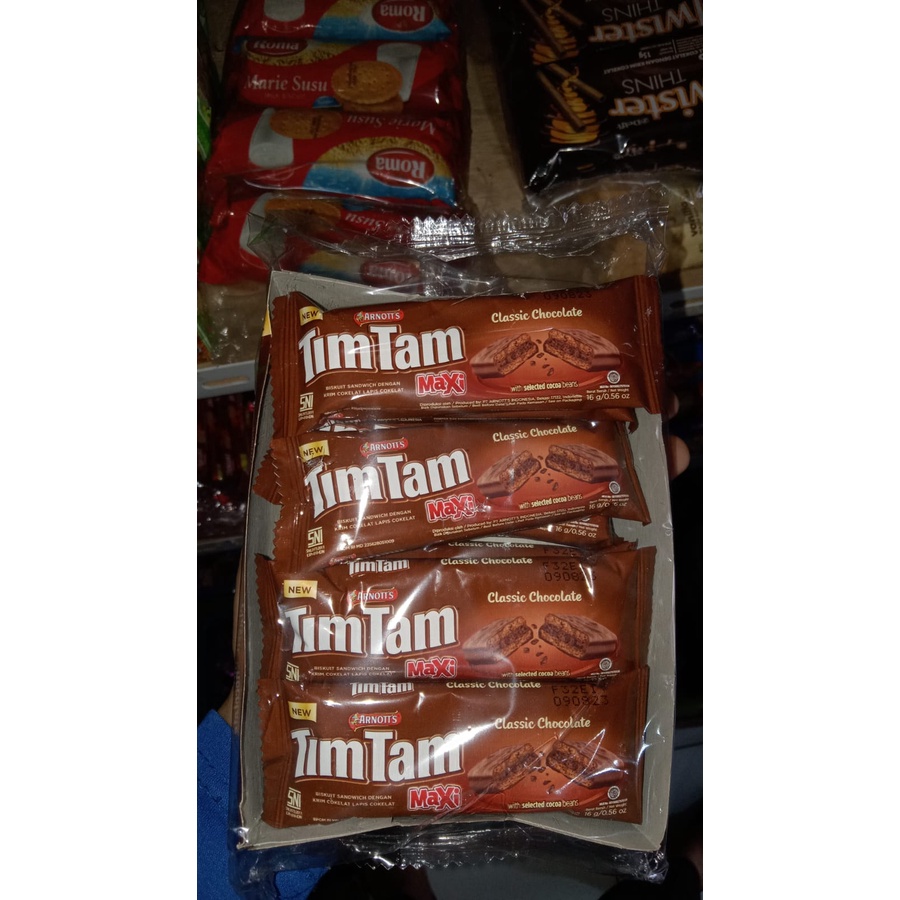Timtam Maxi 16 gram Clasic Coklat chocolate 1 box isi 12 pcs