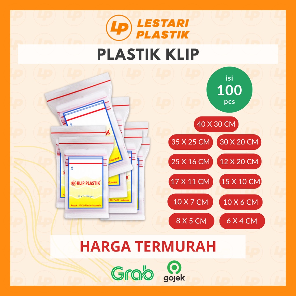 [TERMURAH] Plastik Klip Bening Kecil / Sedang 100pcs | Plastik Obat | Tebal | Bungkus Packing Baju |