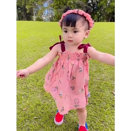 SALE 10.10 plazababyku BBB DRESS NICOLE dress anak perempuan bayi motif bunga lucu free headband
