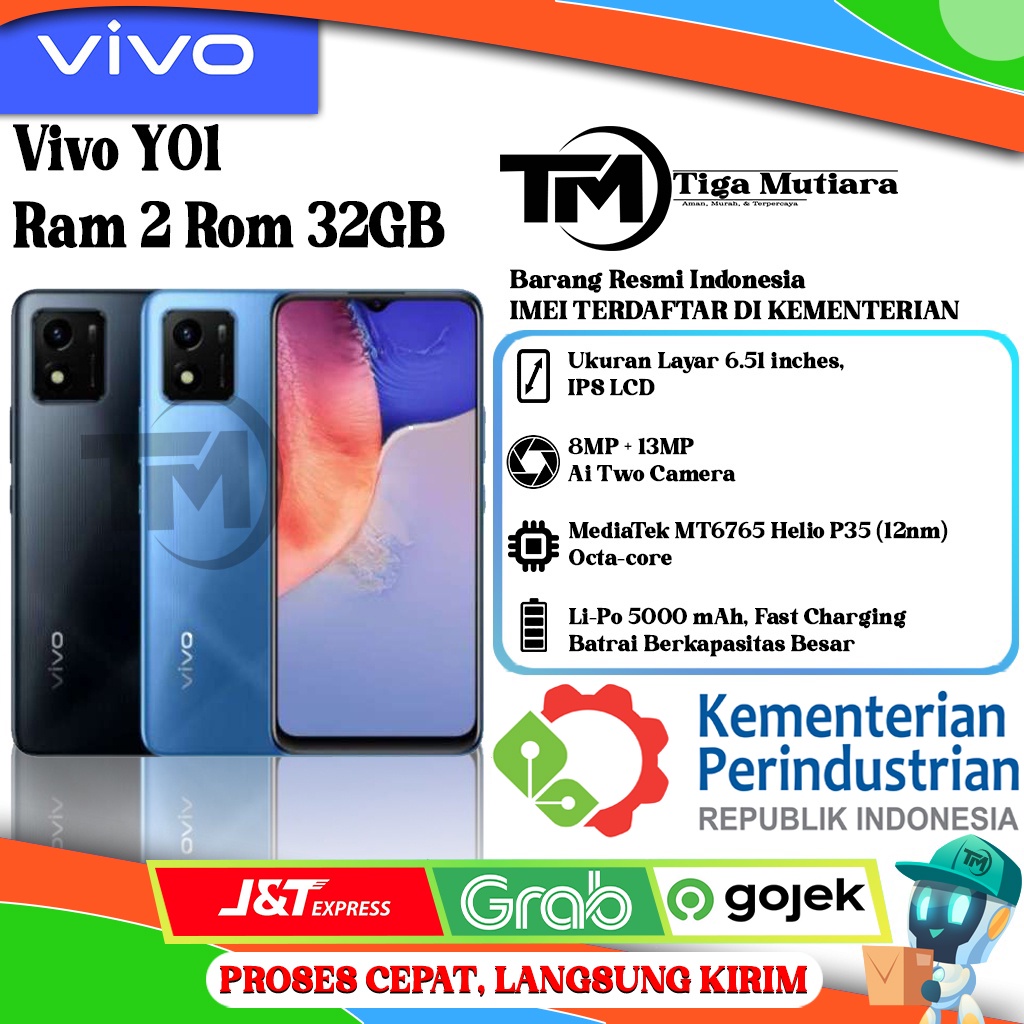 Vivo Y01 | Y01A Ram 2 Rom 32GB