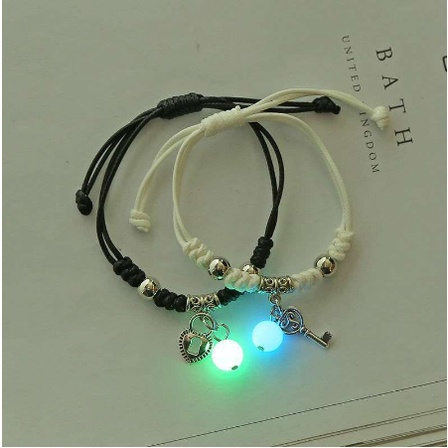 【Ready Stock】2 Pcs/Set Sepasang Bercahaya Gelang Couple Anyaman Dapat Disesuaikan Fashion Korea Wanita Pria Pasangan Gelang Perhiasan Aksesoris AM