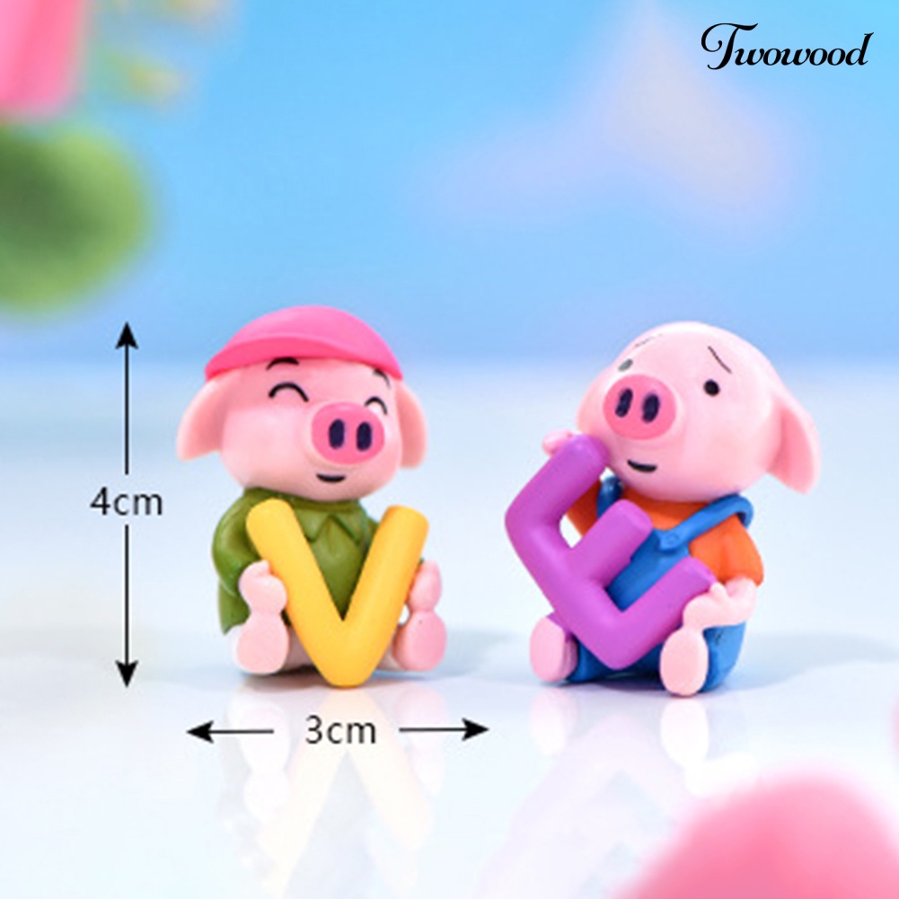 4 Pcs Patung Babi Mini Untuk Dekorasi Taman