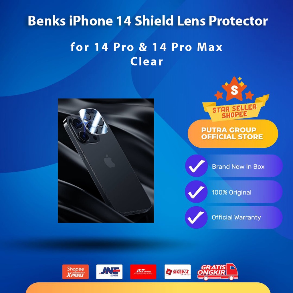 (ORIGINAL) Benks iPhone 14 Pro Max Shield Lens Camera Protector Clear