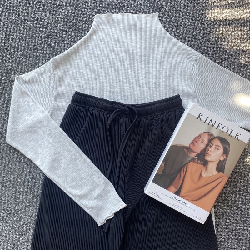 ONE SET Setelan Kaos dan Kulot-Rf Misty-KL Black