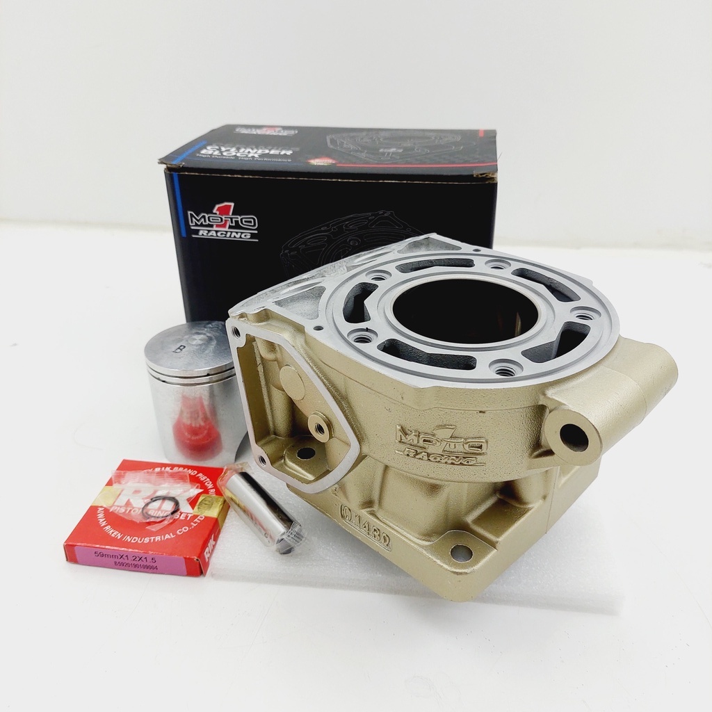CYLINDER BLOCK BLOK CERAMIC MOTO1 MOTO 1 GOLD NINJA R RR 59 MM SET PISTON GOLD ORIGINAL