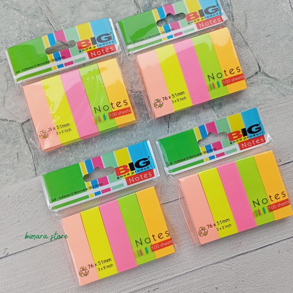 

Sticky notes BIG 76 x 51mm (5 warna) isi 100 sheets